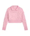 Celine Sweater In Aran Mohair And Wool In Pink