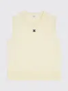 Celine Sleeveless Thin Wool Top In White