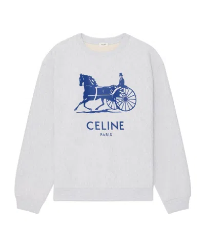Celine Sweatshirt In Cotton Fleece In Gray