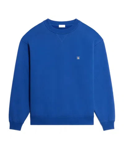 Celine Sweatshirt In Cotton Fleece In Blue