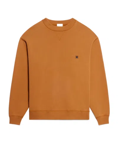 Celine Sweatshirt In Cotton Fleece In Brown