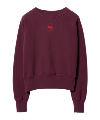 Celine Sweatshirt In Cotton Fleece In Burgundy