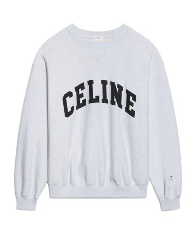 Celine Sweatshirt In Cotton Fleece In Gray