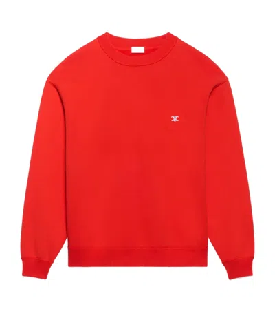 Celine Sweatshirt In Cotton Fleece In Red