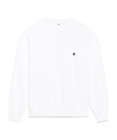 Celine Sweatshirt In Cotton Fleece In White