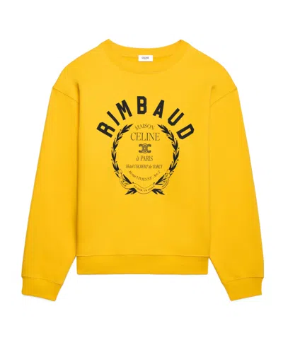 Celine Sweatshirt In Cotton Fleece In Yellow