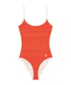 Celine Swimsuit In Striped Jersey In Red