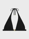 Celine Triomphe Triangle Top In Matte Jersey In Black