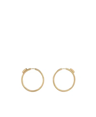 Celine Systeme Large Ring Earrings In Yellow