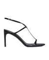 Celine T-bar Triomphe High-heeled Sandals In Black
