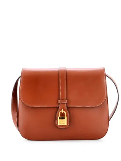 Pre-owned Celine Tabou Bag Smooth Calfskin Medium Crossbody Bag In Brown