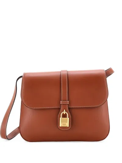 Pre-owned Celine Tabou Bag Smooth Calfskin Medium Crossbody Bag In Brown