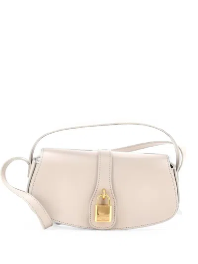 Pre-owned Celine Tabou Clutch With Strap Smooth Calfskin Shoulder Bag In Neutrals