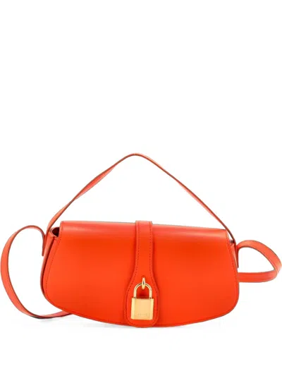 Pre-owned Celine Tabou Clutch With Strap Smooth Calfskin Shoulder Bag In Orange