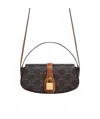 Celine Tabou Triomphe Canvas Logo-printed Shoulder Bag In Brown