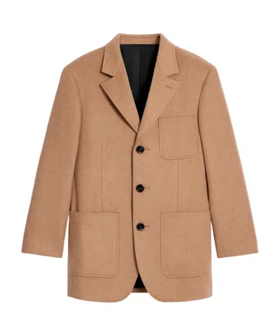Celine Tailored Jacket In Cashmere Flannel In Brown