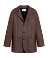 Celine Tailored Jacket In Soft Lambskin In Brown