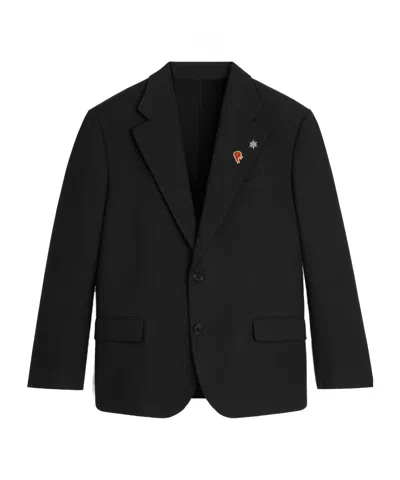 Celine Tailored Jacket In Wool Gabardine In Black