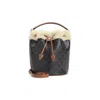 Celine Tan Brown Cotton Clara Bucket Bag In Gray