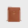 Celine Tan Brown Lamb Leather Sharp Pouch In Brown