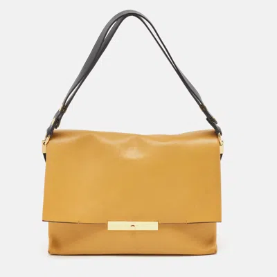 Pre-owned Celine Tan Leather Blade Flap Shoulder Bag