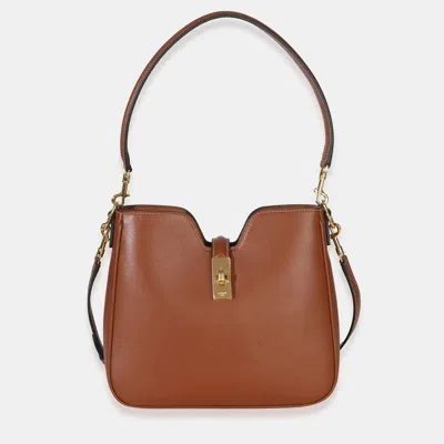Pre-owned Celine Tan Smooth Calfskin Small Camille 16 Soft Shoulder Bag In Brown