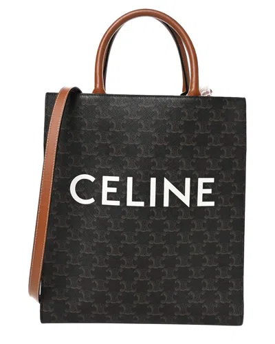 Celine Tan Triomphe Coated Canvas Small Vertical Cabas (authentic Pre-loved)
