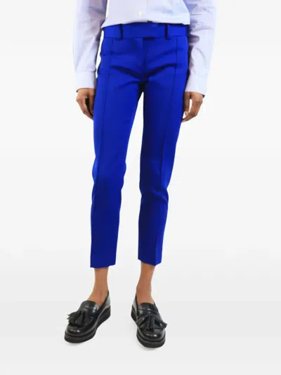 Pre-owned Celine Tapered Wool Trousers In Blue