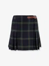 Celine Tartan Wool Kilt Miniskirt In Blue