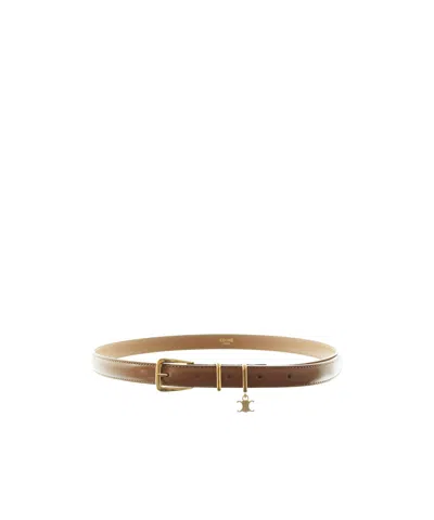 Celine Taurillon Belt In Brown
