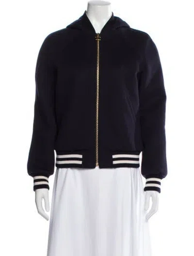 Pre-owned Celine Teddy Bomber Cashmere Bomber Jacket In Blue