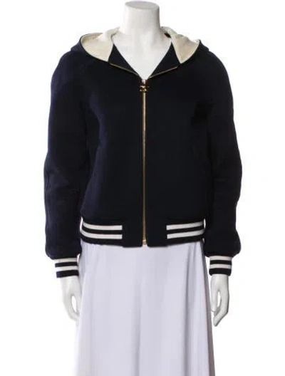 Pre-owned Celine Teddy Cashmere Bomber Jacket In Blue