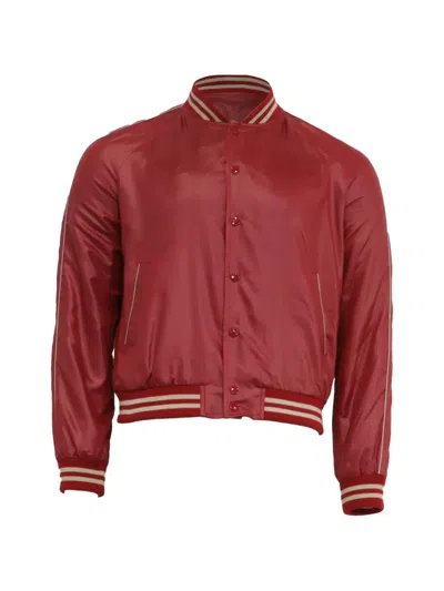 Pre-owned Celine Teddy College Bomber Jacket In Red