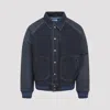 Celine Contrast Sleeve Teddy Style Jacket In Blue