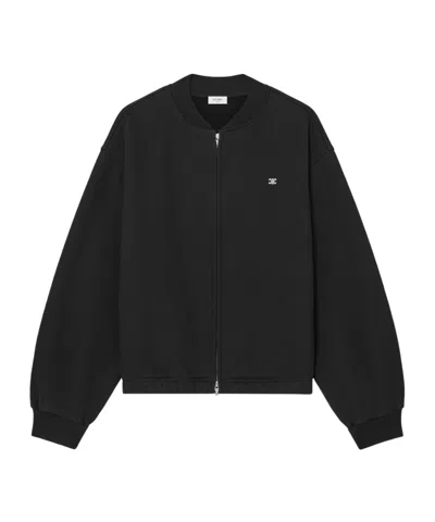 Celine Teddy Jacket In Cotton Fleece In Black