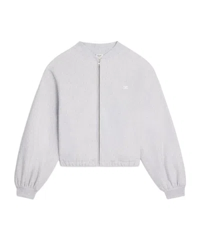 Celine Teddy Jacket In Cotton Fleece In Gray