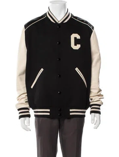 Pre-owned Celine Teddy Wool Varsity Jacket In Black