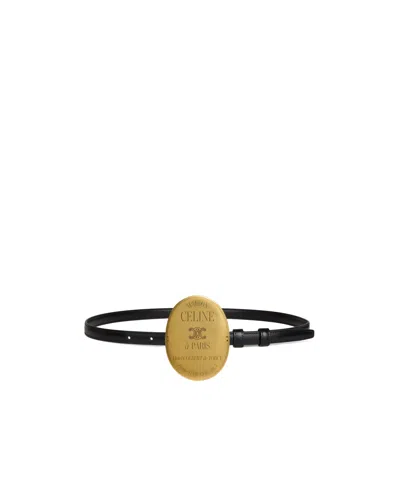 Celine Teen 13mm Maison  Belt In Taurillon Leather In Black