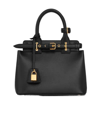 Celine Teen  Conti Lock Shoulder Bag In Black