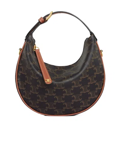 Celine Teen  Lulu In Triomphe Canvas And Calfskin In Tan
