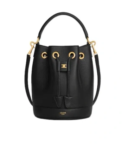 Celine Teen Clara Bag In Supple Grained Calfskin In Black