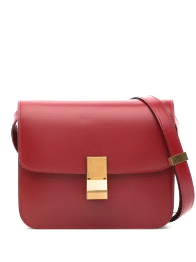 Pre-owned Celine Teen Classic Box Shoulder Bag In Red