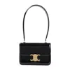 Celine Teen Garance Black Patent Calf Leather Shoulder Bag In Black
