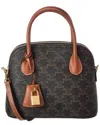 Celine Teen Honorine Triomphe Canvas & Leather Satchel In Brown