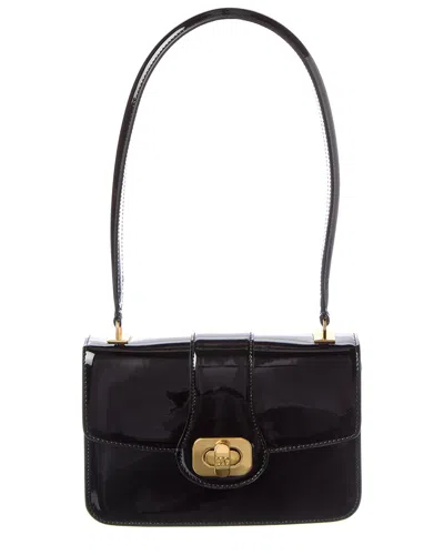Celine Teen Josephine Patent Shoulder Bag In Black
