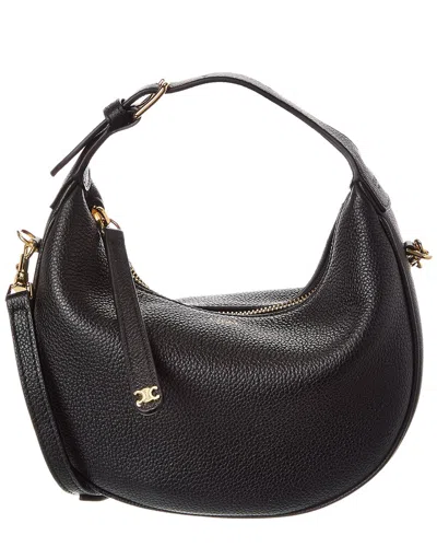 Celine Teen Lulu Leather Hobo Bag In Black