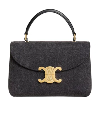 Celine Teen Nino Bag In Denim In Gray