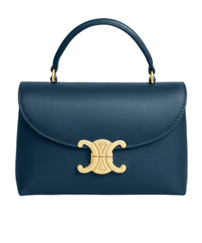 Celine Teen Nino Bag In Supple Grained Calfskin In Blue