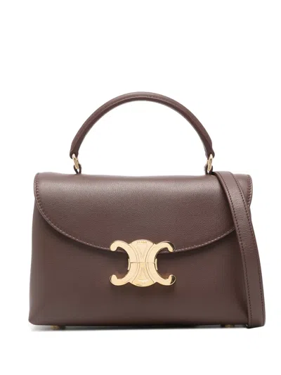 Celine Chestnut Teen Nino Calfskin Shoulder Bag In Red