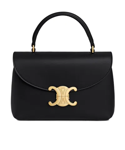 Celine Teen Nino Glossy Calfskin Bag In Black